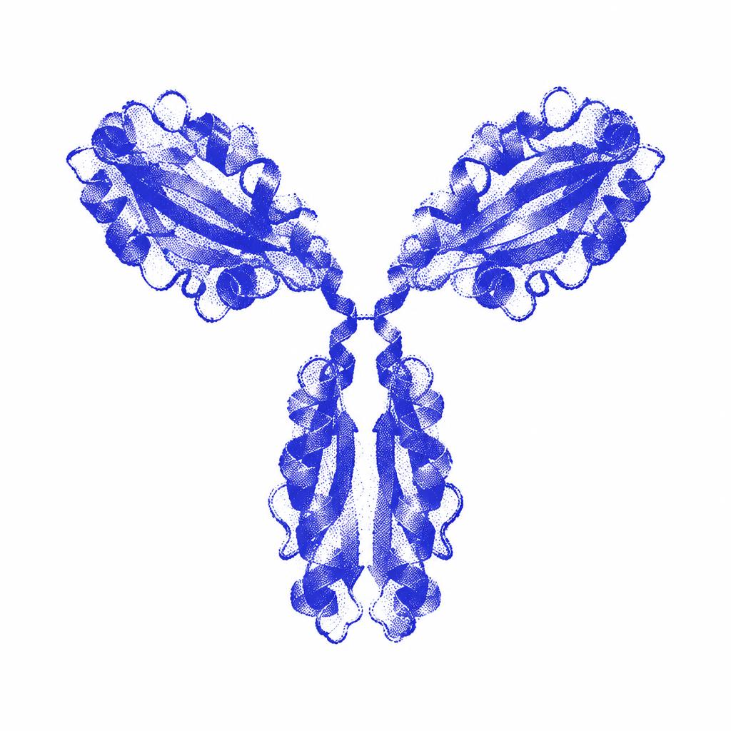 Dithered antibody protein illustration